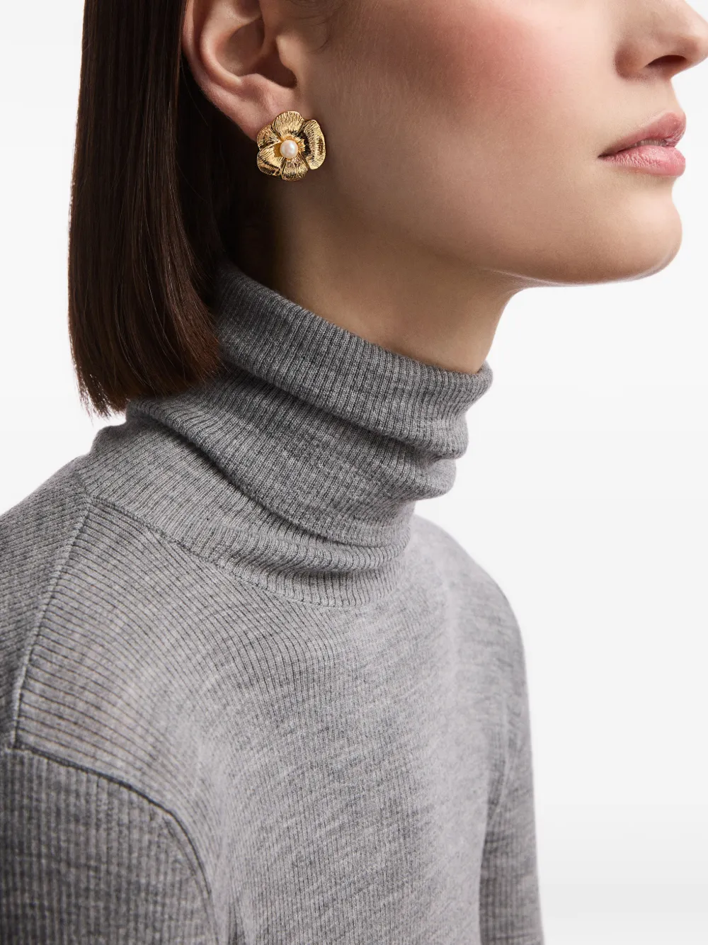 1980s Rediscovered Floral-Stud Earrings