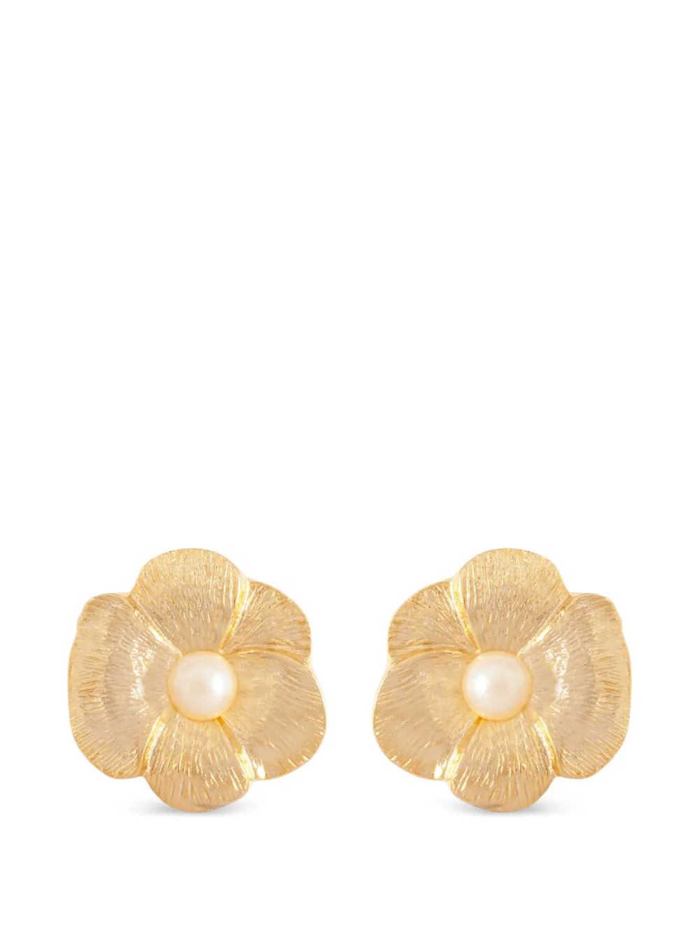 Susan Caplan Vintage 1980s floral stud earrings - Oro