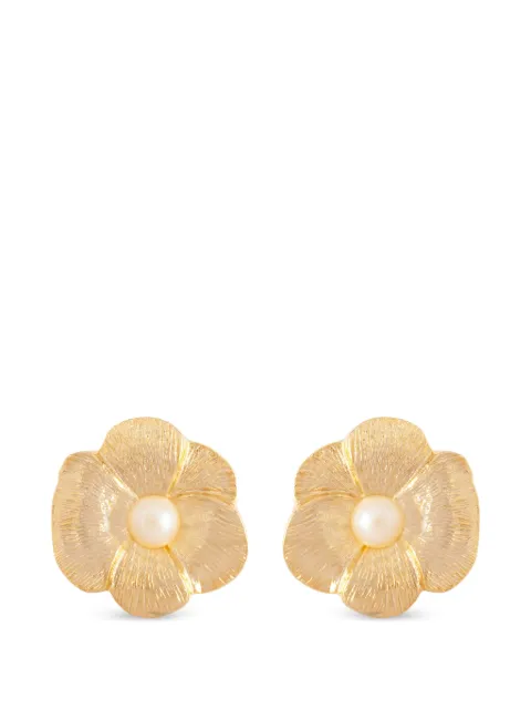 Susan Caplan Vintage 1980s floral stud earrings
