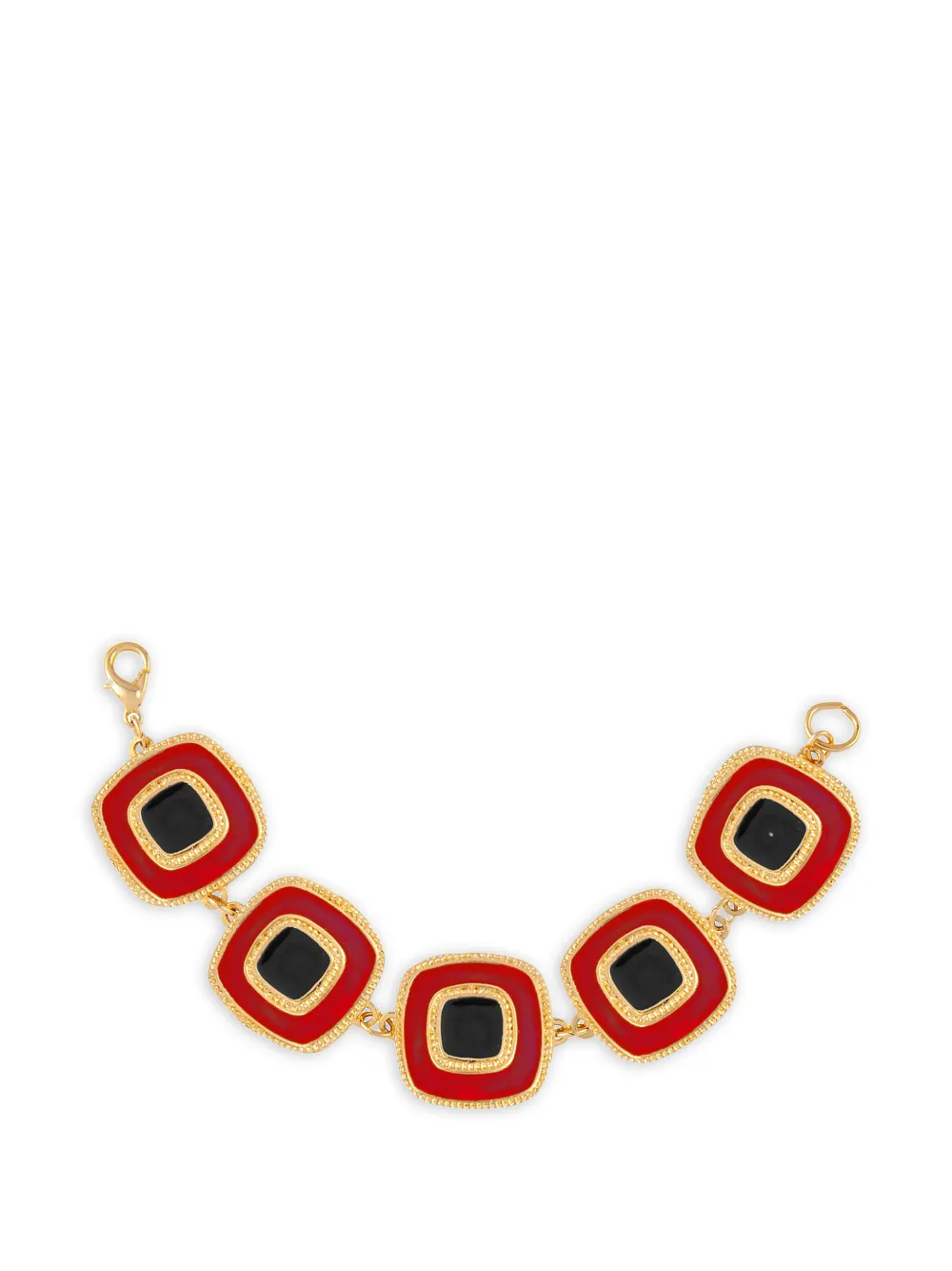 Susan Caplan Vintage 1990s enamel link bracelet - Oro