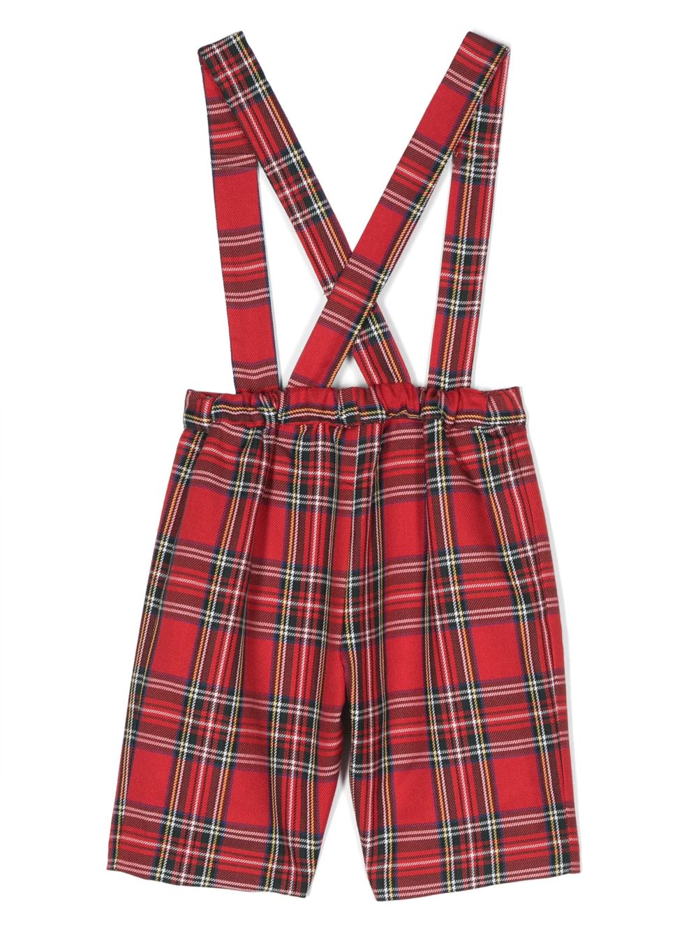 Siola tartan-pattern cropped dungarees - Rood