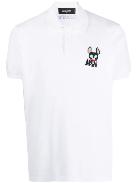 DSQUARED2 logo-patch cotton polo shirt