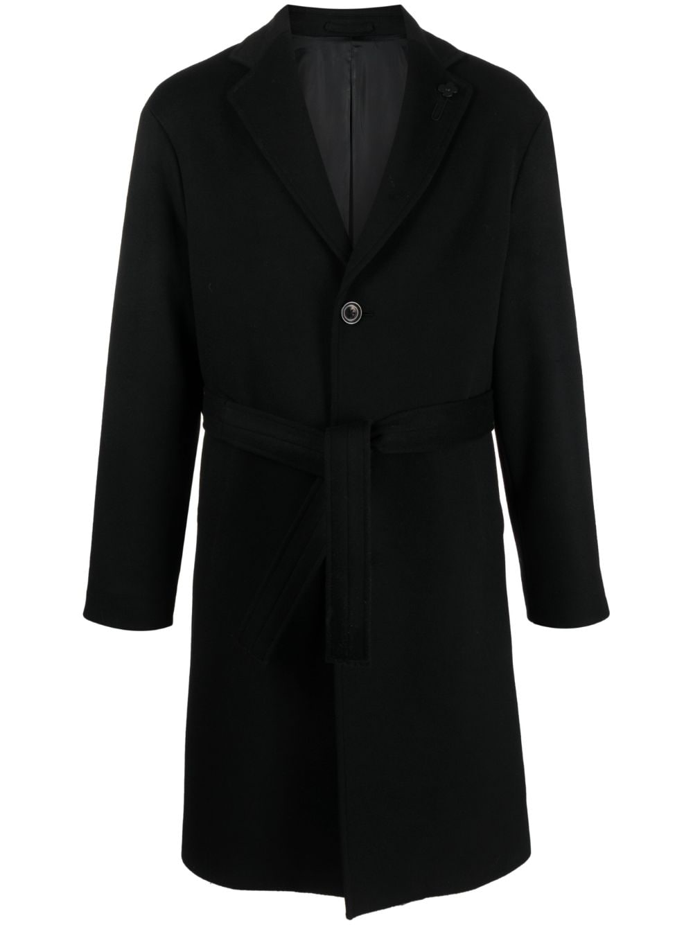 lardini manteau à taille ceinturée - noir