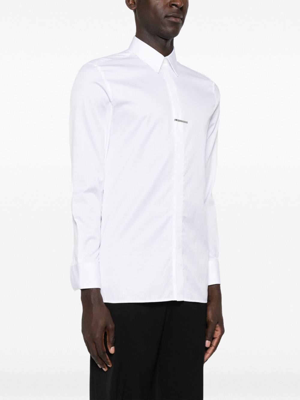 Shop Givenchy 4g-motif Jacquard Cotton Shirt In White