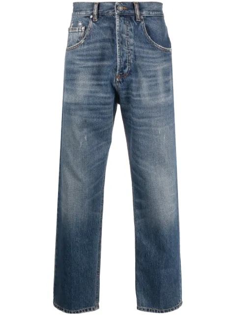 Lardini jeans rectos con efecto envejecido