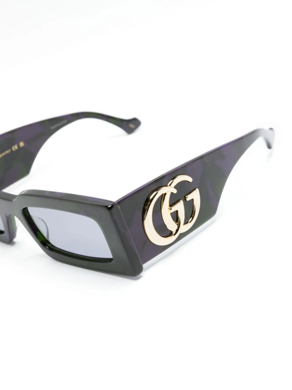 Gucci Eyewear Double G zonnebril met rechthoekig montuur Zwart