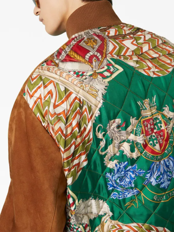 Gucci Equestrian-print Buttoned Bomber Jacket - Farfetch