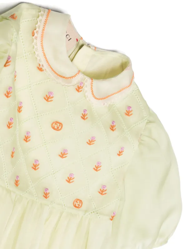 Gucci Kids floral-embroidery Silk Organza Dress - Farfetch