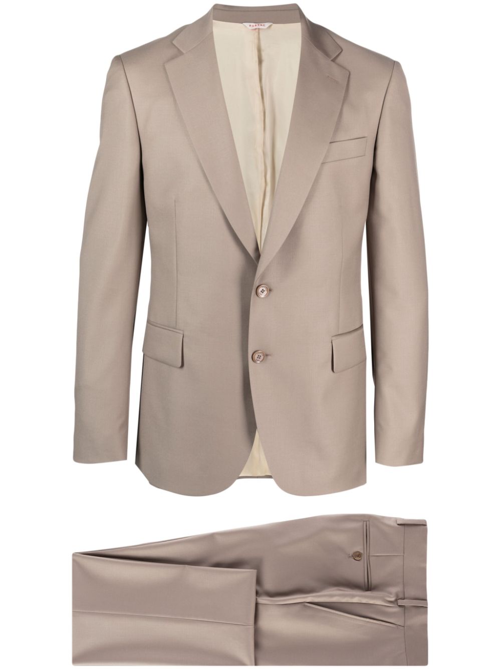 Fursac Virgin Wool Single-breasted Suit In Neutrals