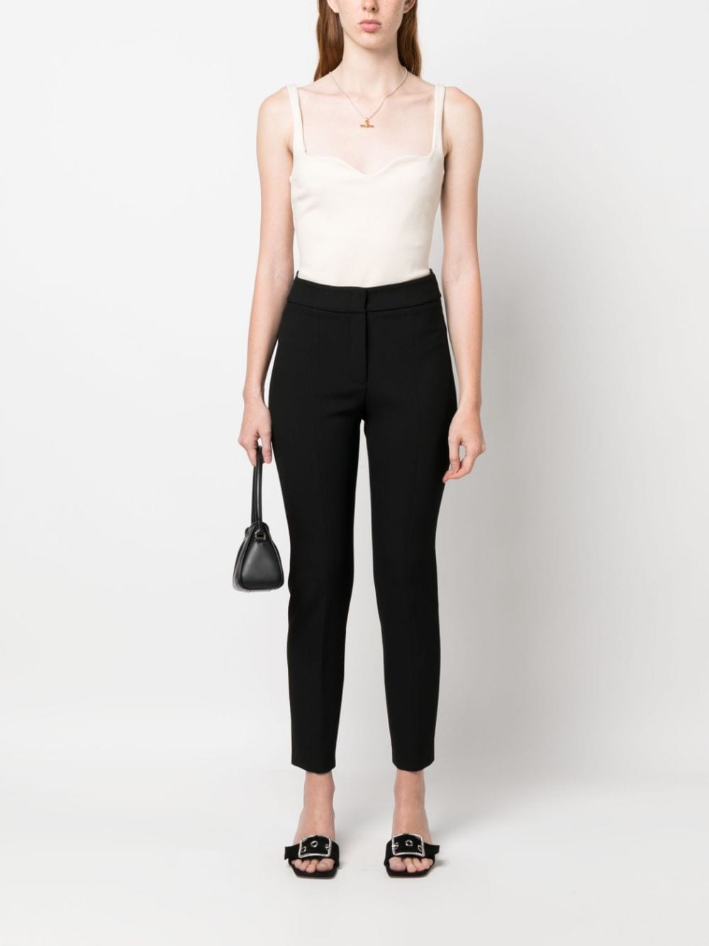 Peserico cropped slim-fit trousers - Zwart