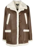 A.P.C. faux-leather shearling jacket - Brown