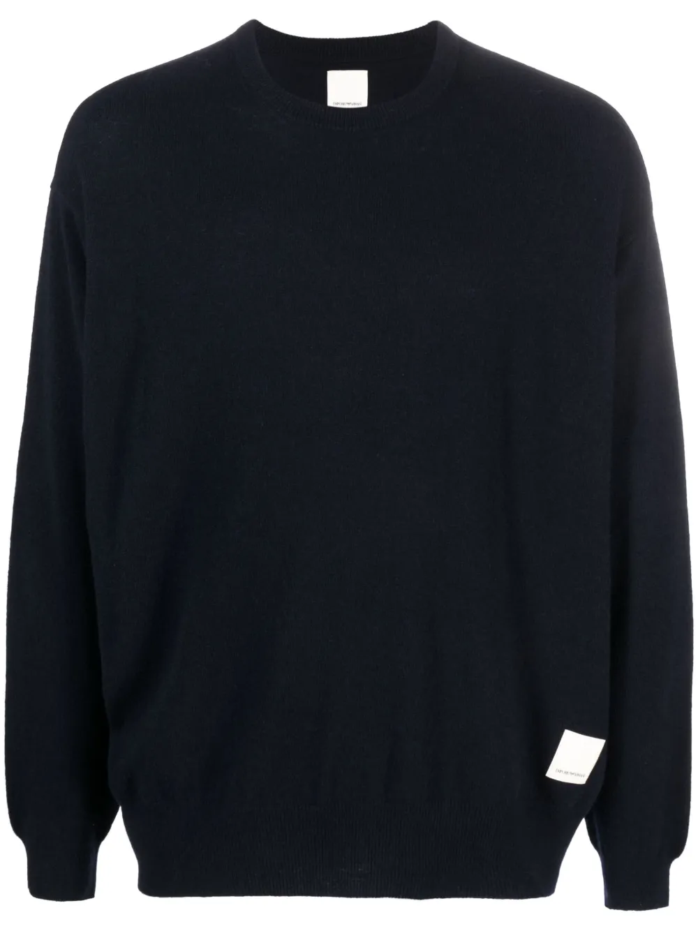 Emporio Armani logo-patch fine-knit jumper | Blue | Image 1
