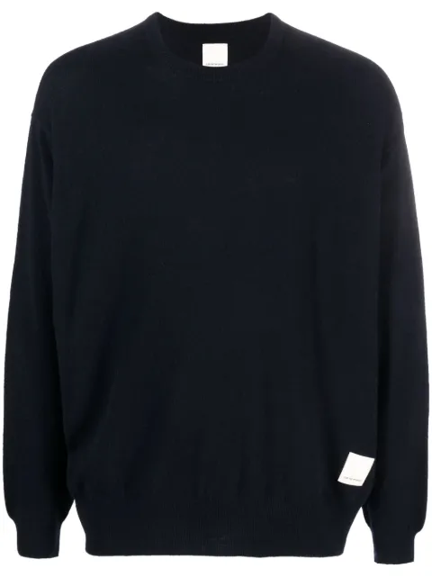 Emporio Armani logo-patch fine-knit jumper