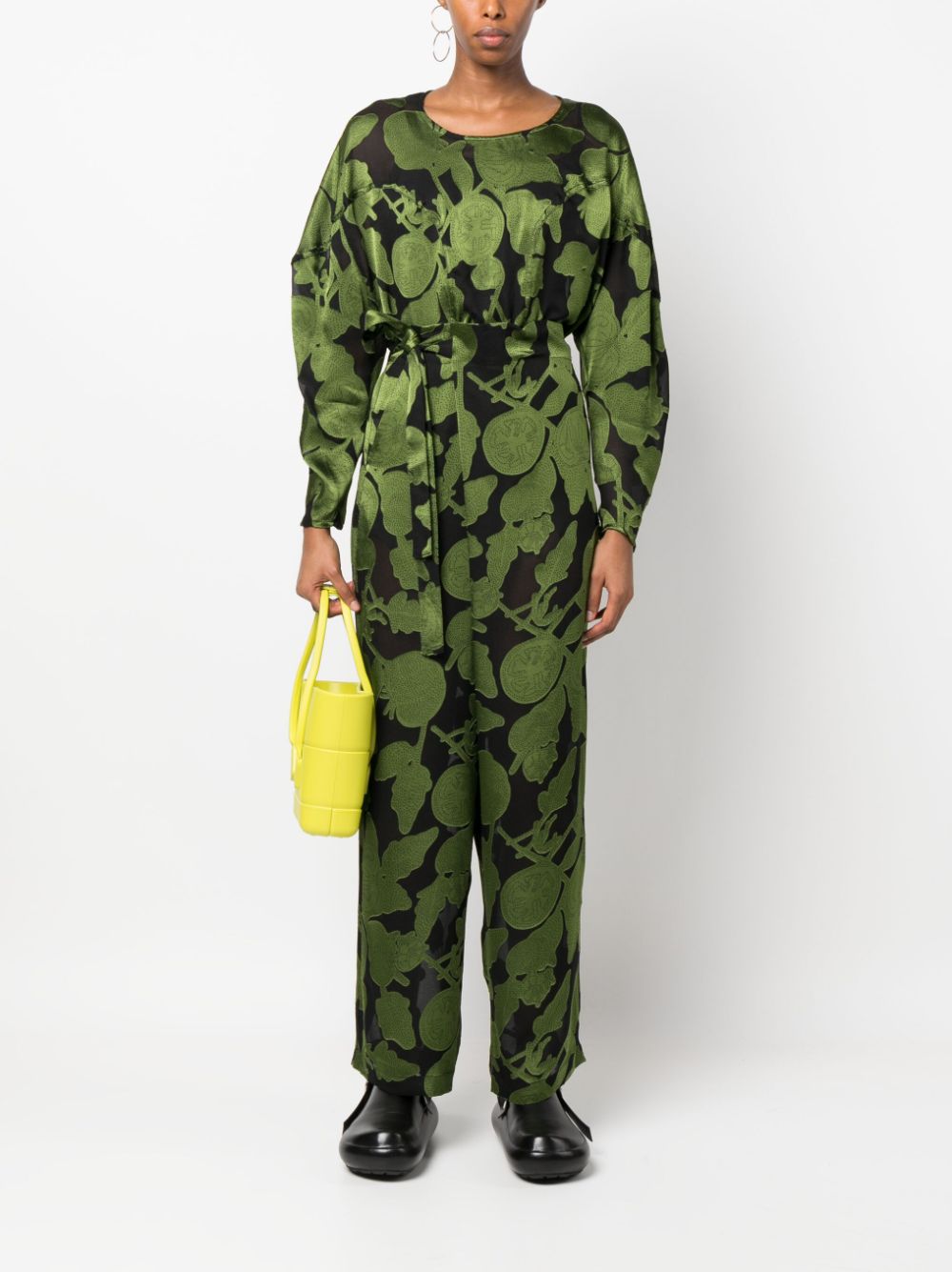 Shop Henrik Vibskov Graphic-print Wrap Trousers In Green
