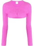 Forte Forte ribbed-knit cropped top - Pink