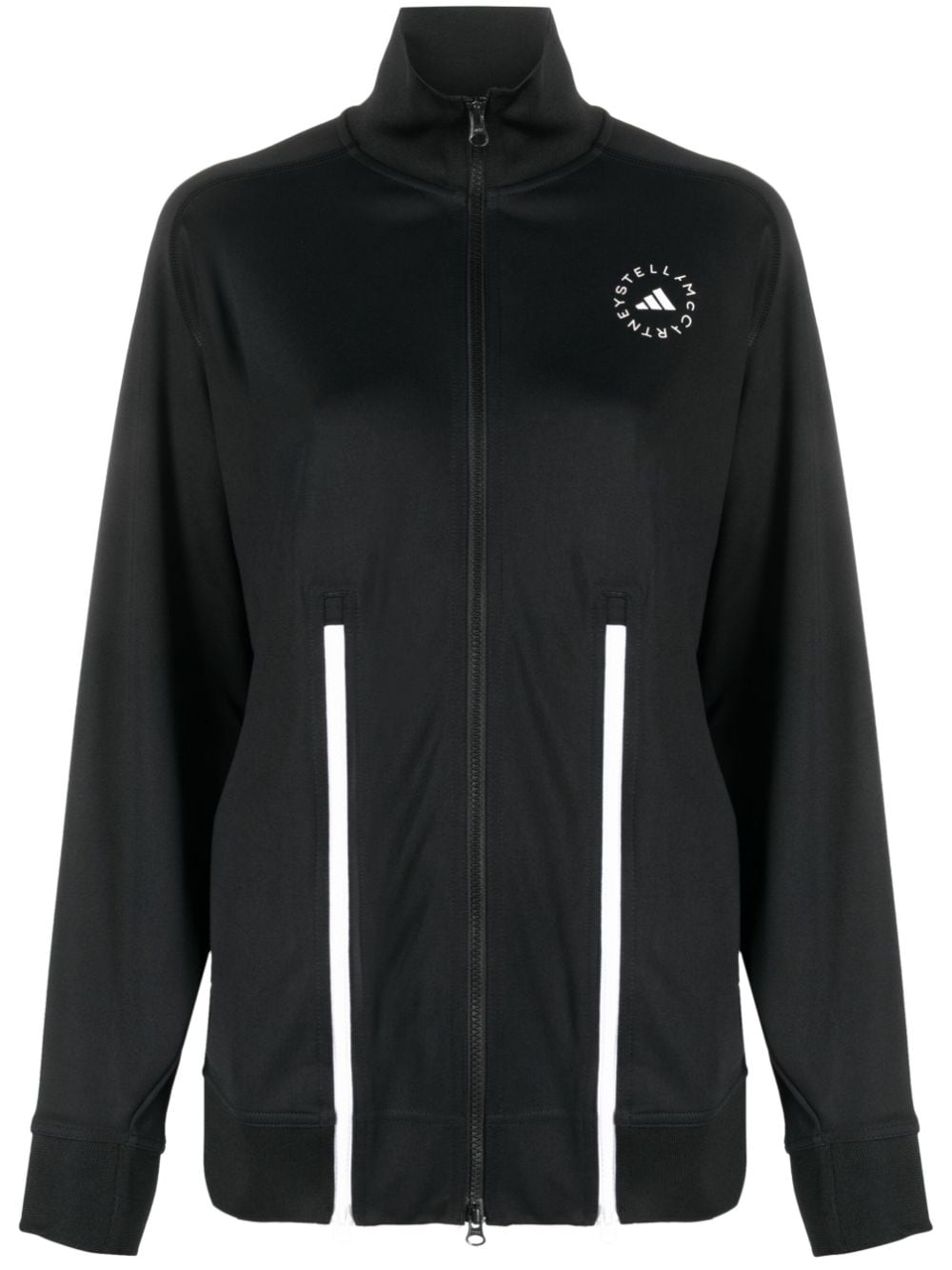 adidas by stella mccartney veste zippée truecasuals à logo imprimé - noir