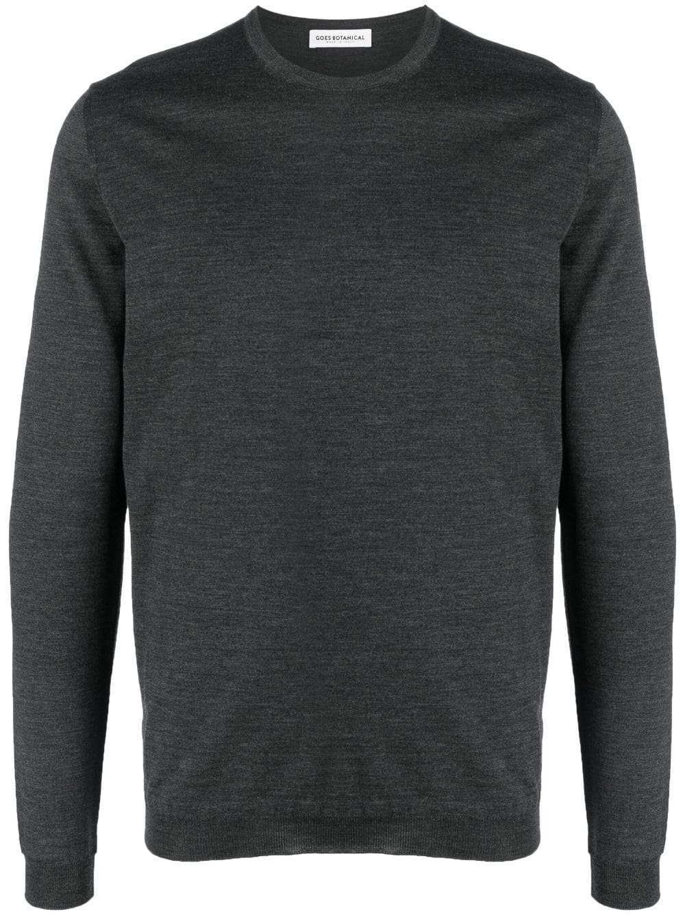 Goes Botanical Crew-neck Merino-wool Jumper In Grey