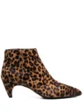 Prada 60mm leopard-print boots - Brown