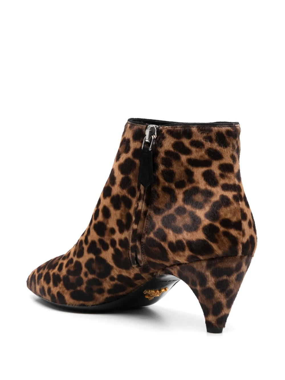 Prada 60mm leopard-print boots Brown