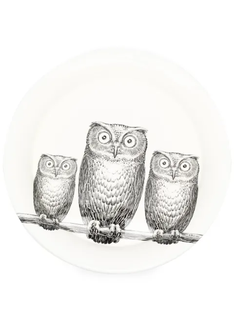 Fornasetti Civette circular iron tray