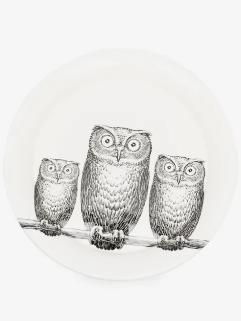 Fornasetti Civette circular iron tray