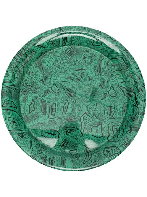Fornasetti Malachite circular iron tray