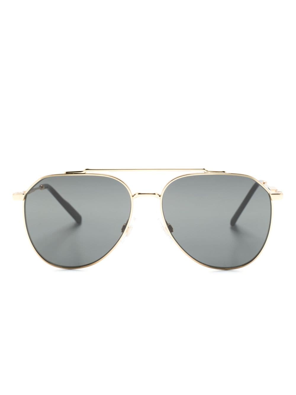 Dolce & Gabbana Double-bridge Pilot-frame Sunglasses In Gold