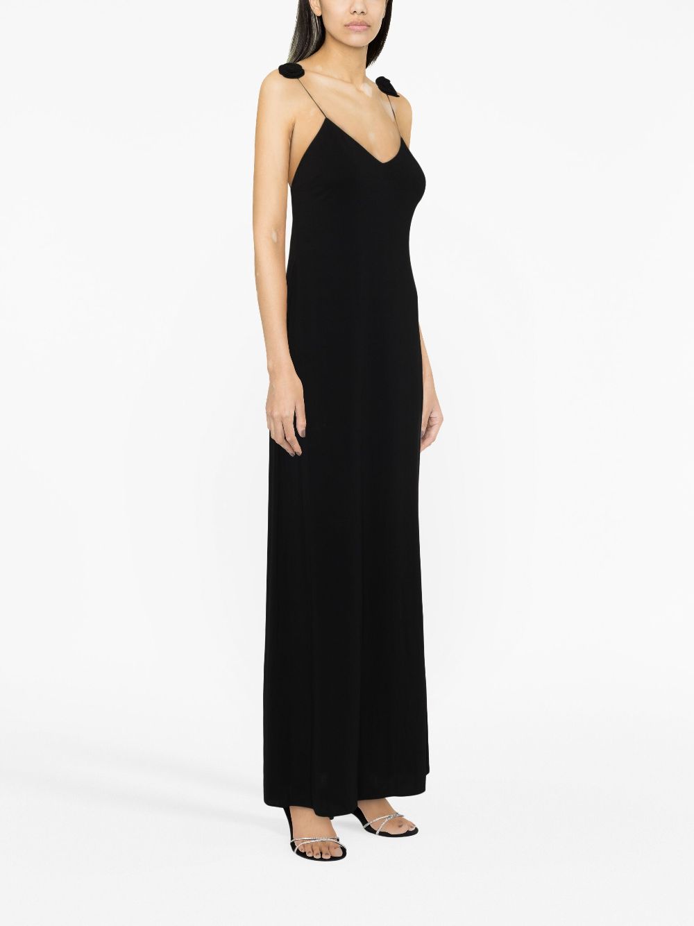 Magda Butrym rose-appliqué Maxi Dress - Farfetch