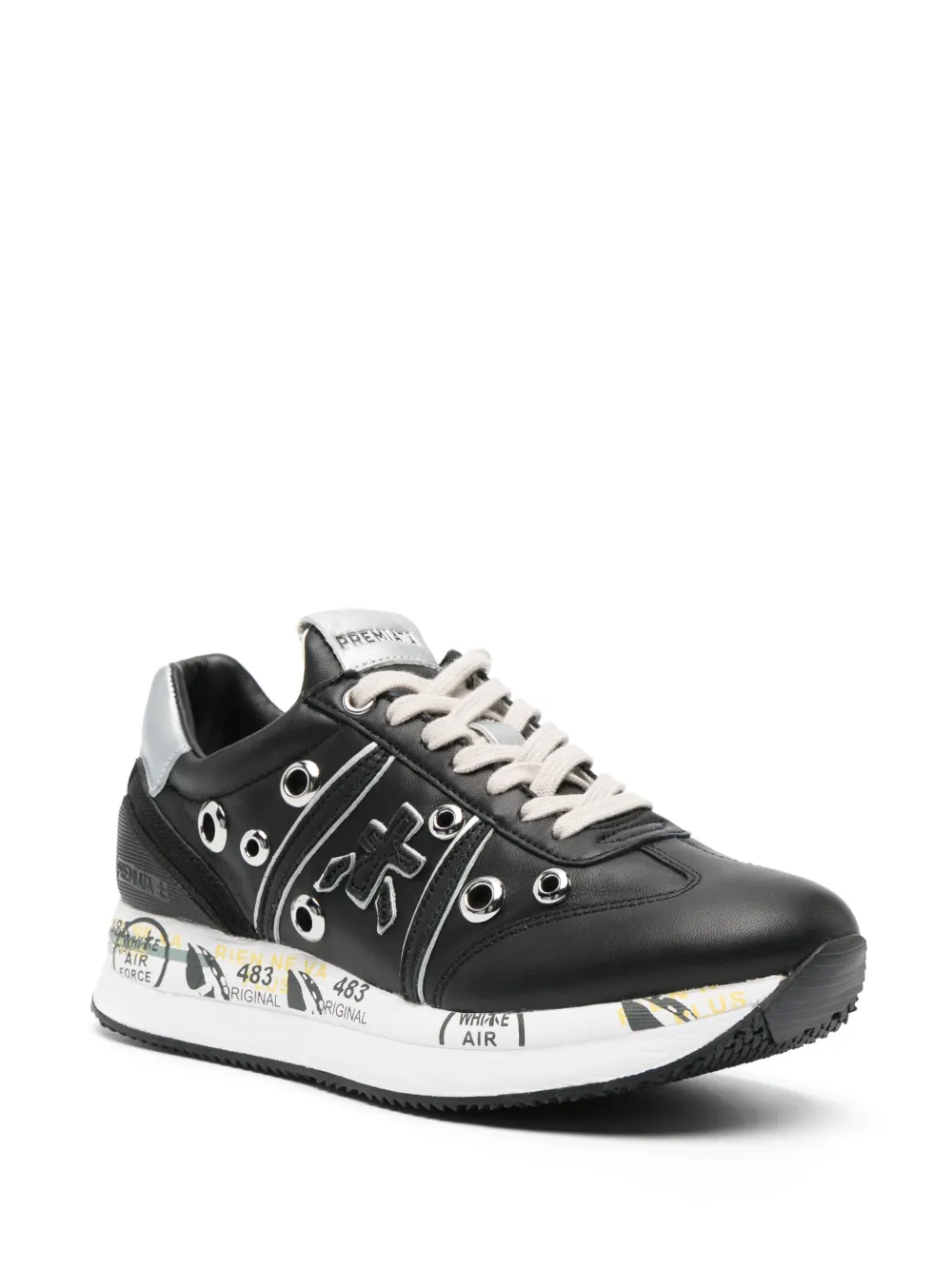Premiata Conny leren sneakers - Zwart