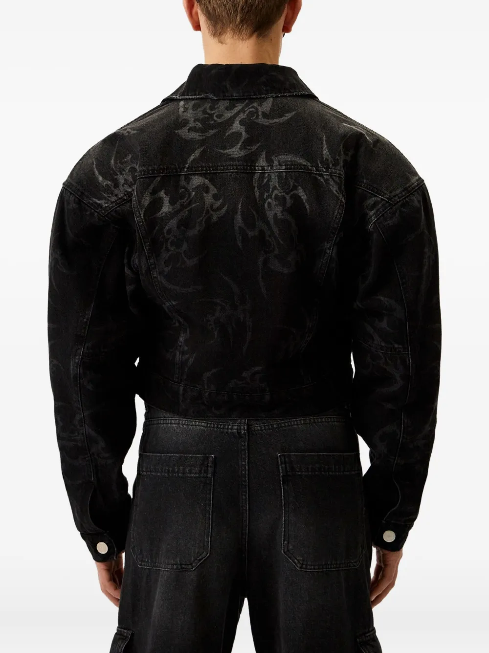 Han Kjøbenhavn Denim jack met uitgesneden details Zwart