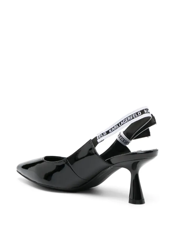 Escarpins Karl Lagerfeld Vintage - Bout Carré, Cuir Noir - Taille 42 - Occasion TBE
