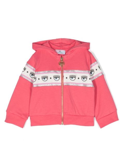 Chiara Ferragni Kids Eyelike-motif stretch-cotton hoodie
