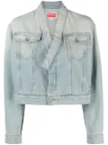 Kenzo faded-effect cropped denim jacket - Blue