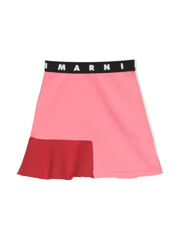 Pleated hem skirt red sale