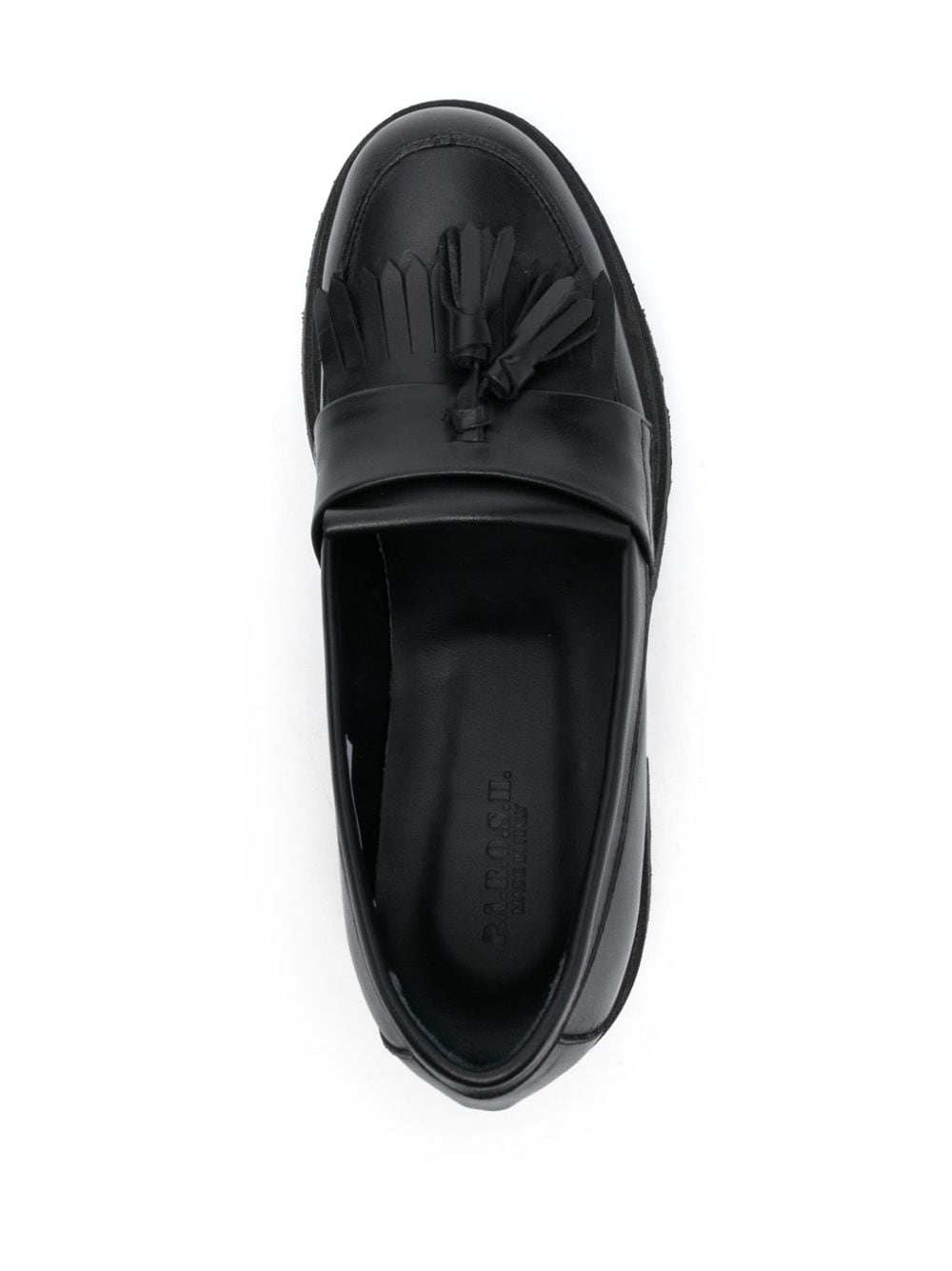Shop P.a.r.o.s.h 45mm Tassel-detail Leather Loafers In Black