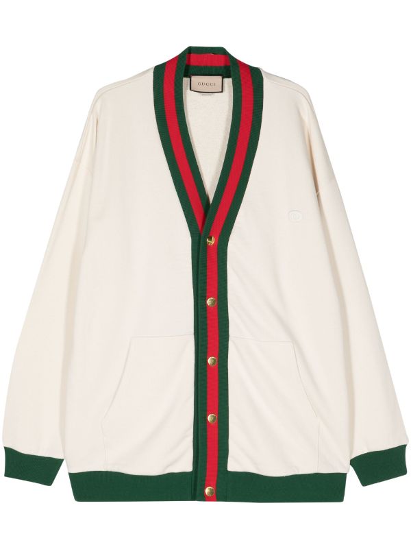 Gucci Web-stripe Cotton Cardigan - Farfetch