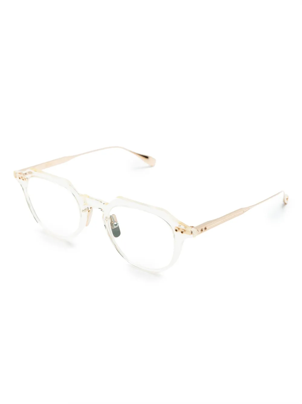 Dita Eyewear Bril met doorzichtig rond montuur - Beige
