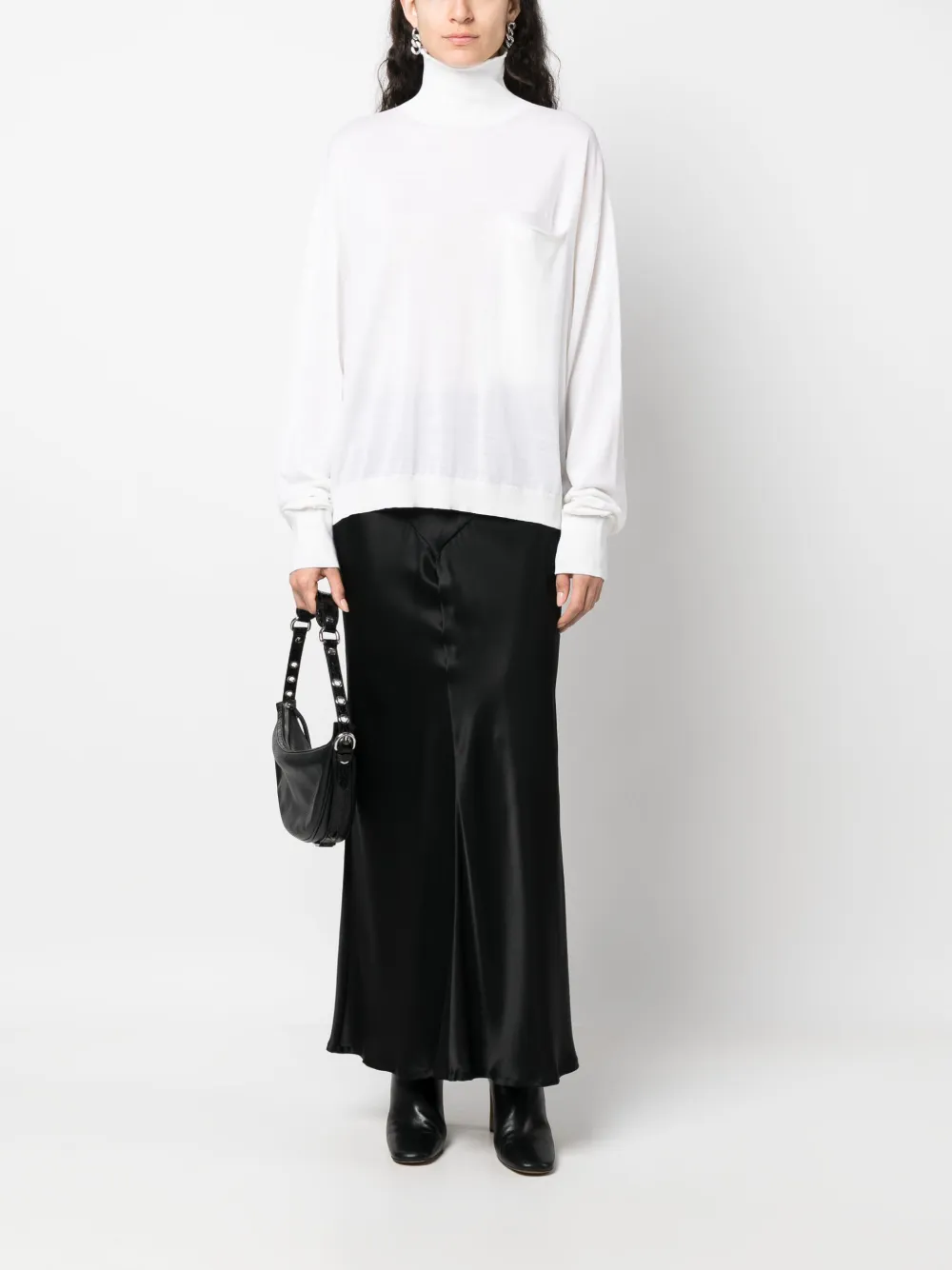 QUIRA slouch-body fine-knit jumper - Wit