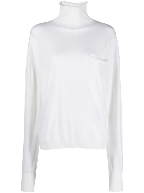 White thin knit top jumper