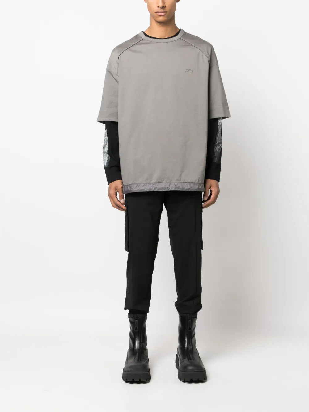 Juun.J tapered-leg track pants - Zwart