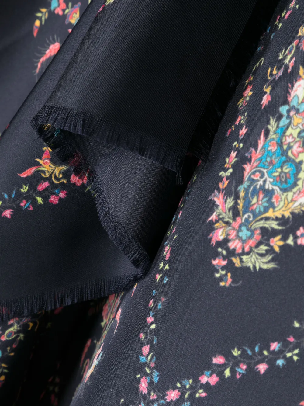 ETRO Brocade-print silk scarf - Blauw