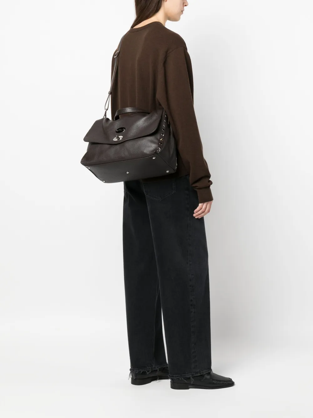 Zanellato Postina leren shopper - Bruin