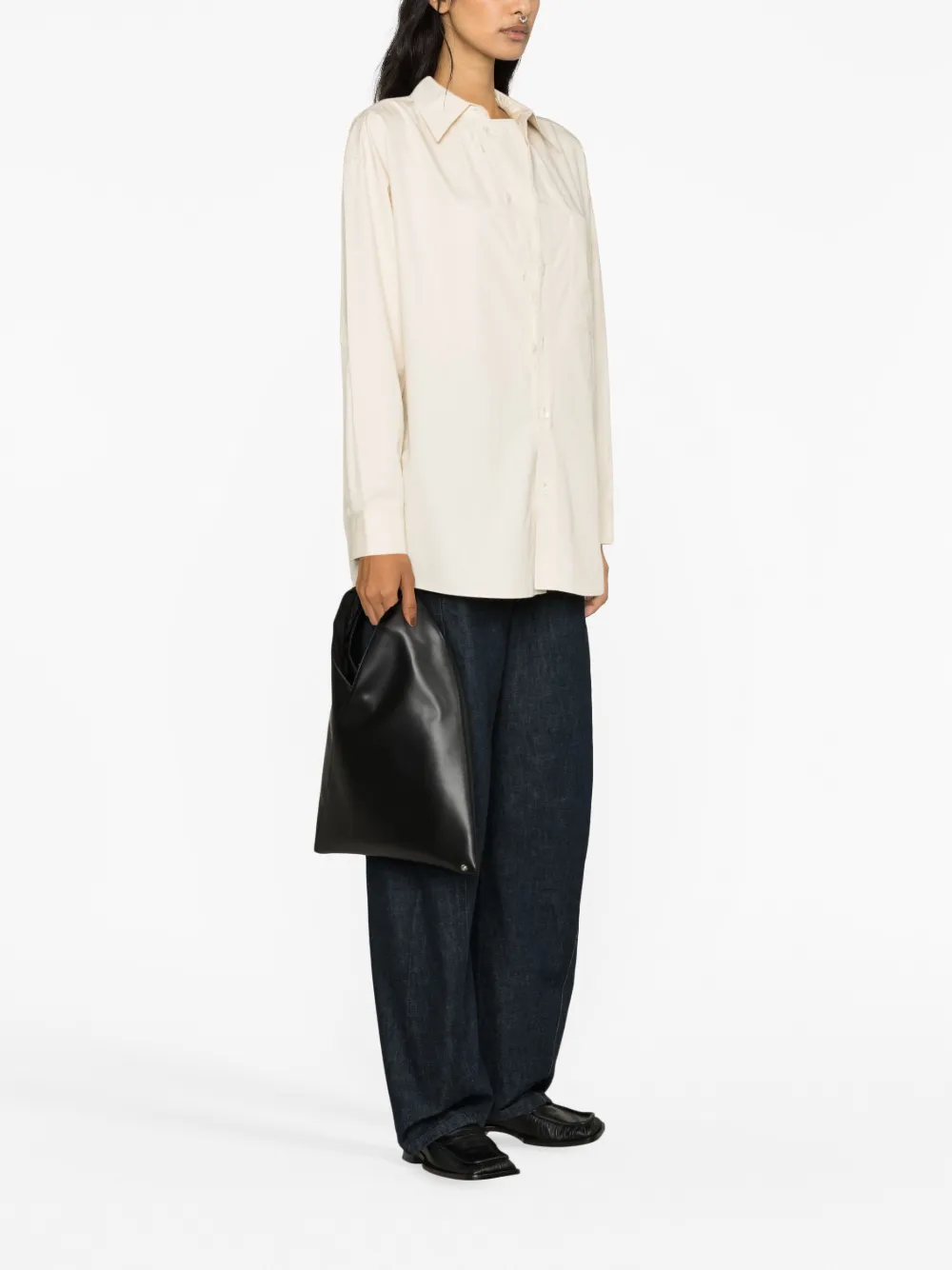  Lemaire Layered Cotton Shirt - Neutrals 