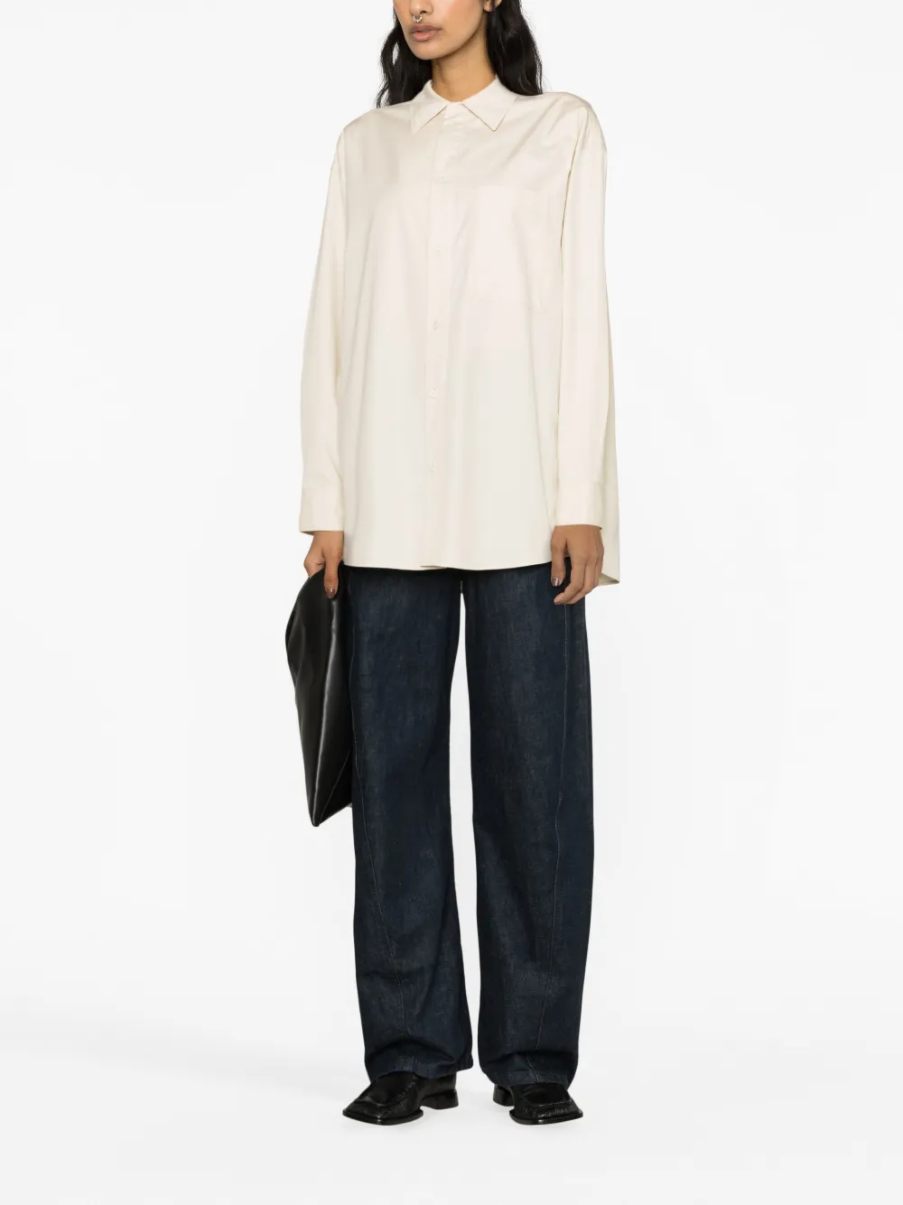 Lemaire Blouse met overlappend vlak - Beige