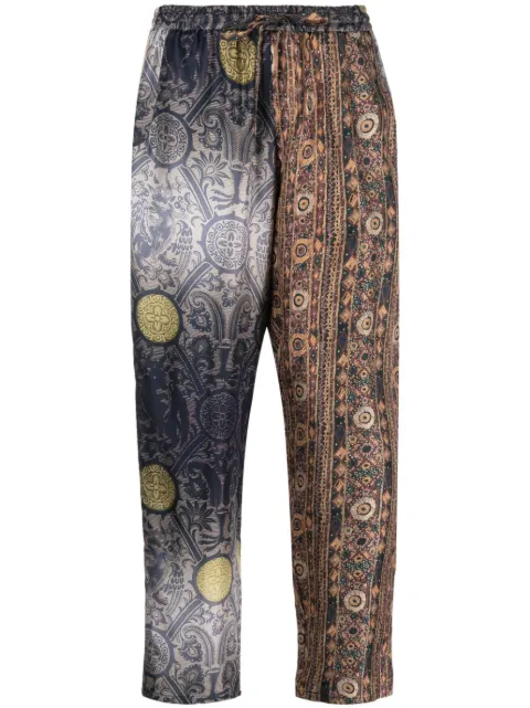 Pierre-Louis Mascia graphic-print silk trousers