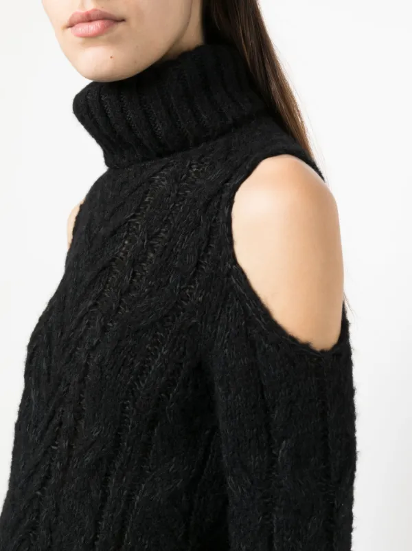 Roll neck 2025 cold shoulder jumper