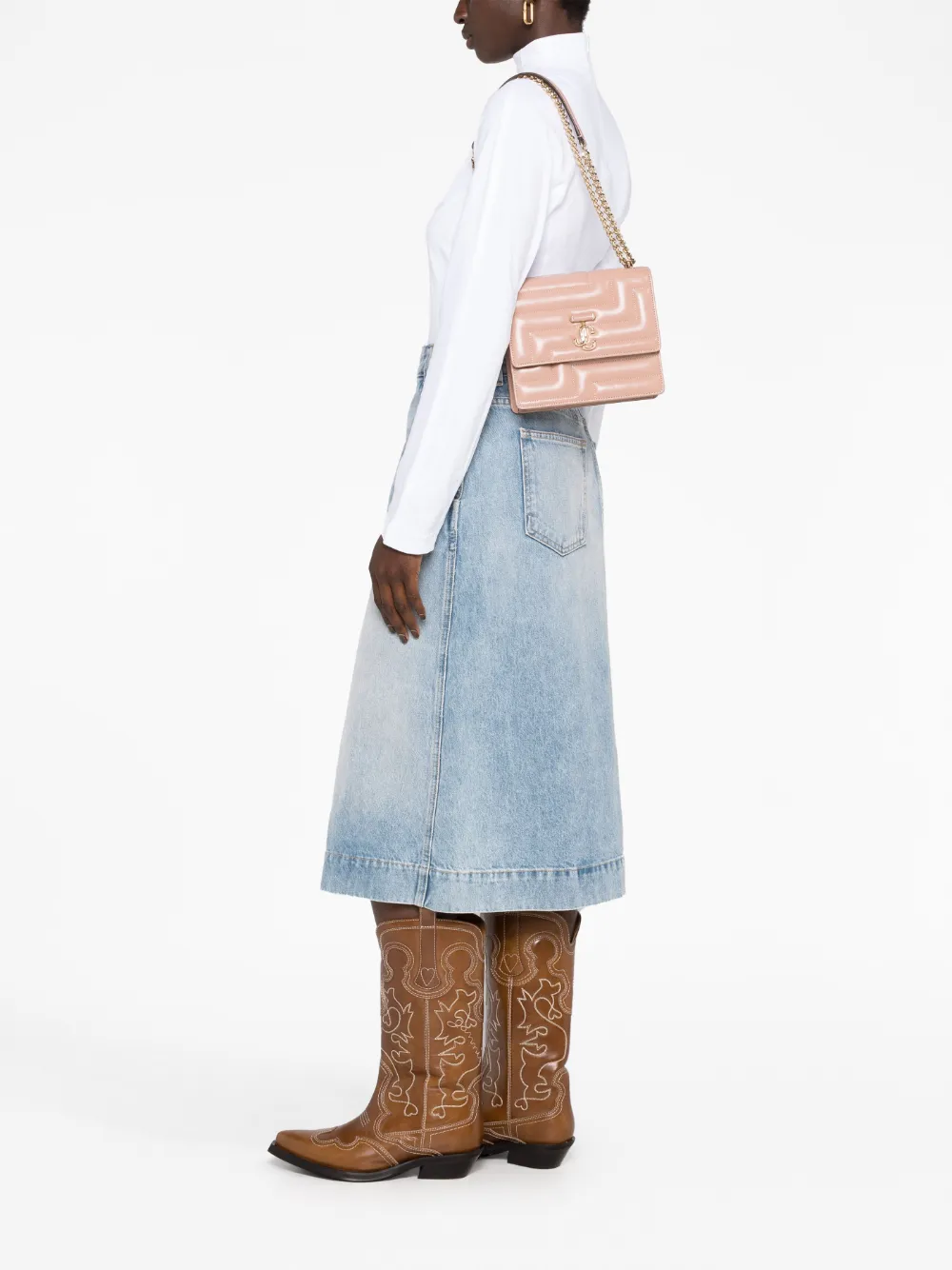 Jimmy Choo Lola gewatteerde crossbodytas - Roze