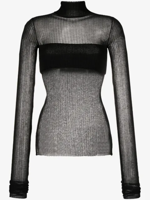 QUIRA high-neck ribbed top