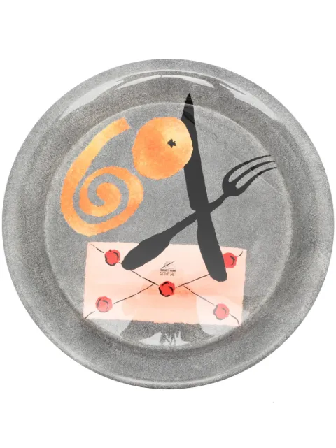Fornasetti plato de cerámica con estampado gráfico