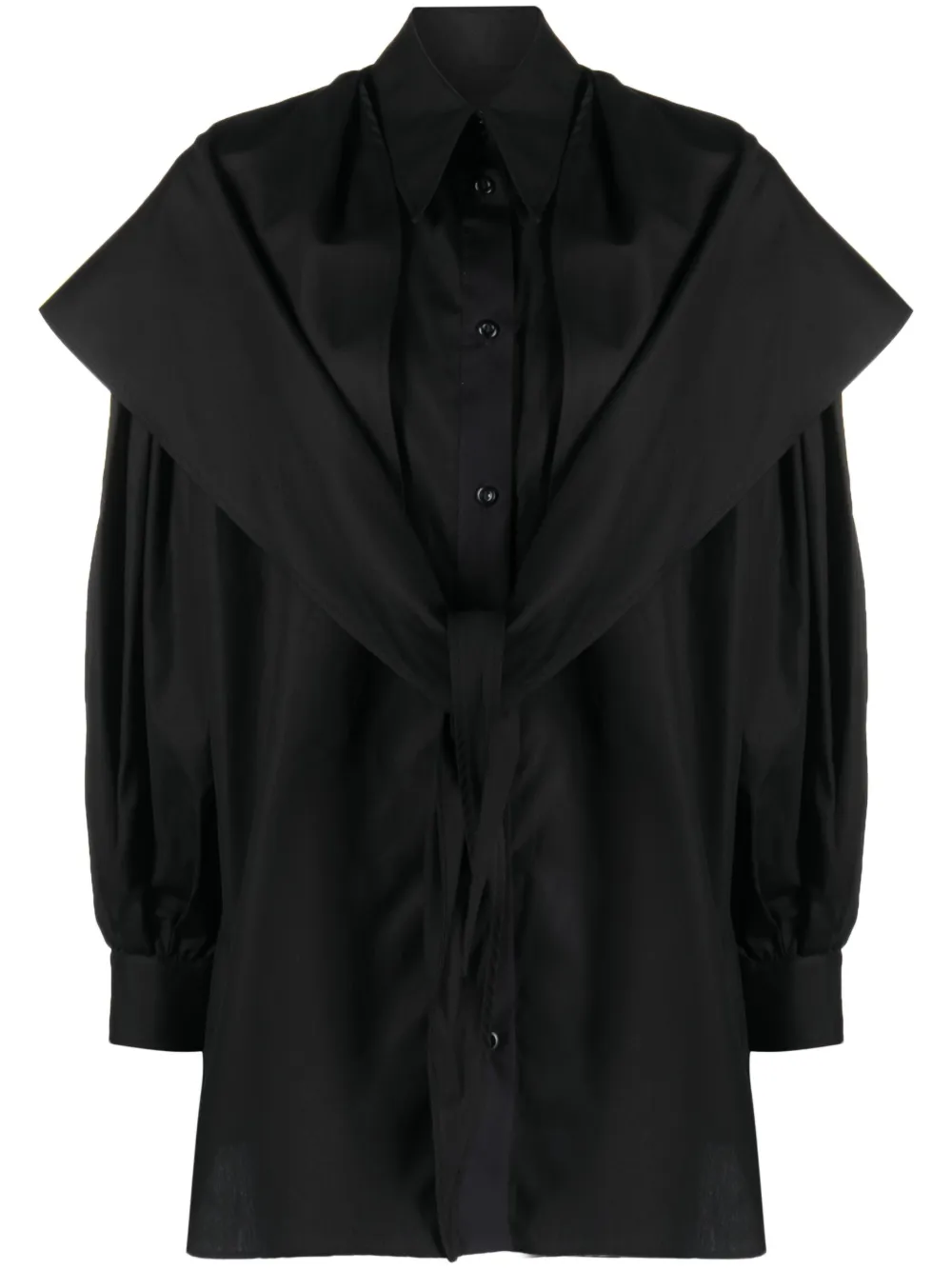 Simone Rocha Layered Cotton Shirt In Black